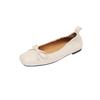 Zapatos Planos Cuadrados de Piel de Cabra de Diseñador de Nicho con Lazo 2025 Otoño Nuevo Estilo Piel Genuina Completa Zapatos de Tacón Súper Suaves para Mujer