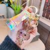 Llavero de conejo de cristal acrílico creativo exquisito llavero para coche colgante para bolso de mujer regalo pequeño al por mayor para máquina de garras