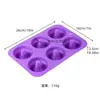 Molde para Donas con 6 Cavidades, Fácil de Desmoldar, Silicona de Grado Alimenticio, Molde Redondo Hueco para Pasteles, Herramientas de Repostería Transfronterizas