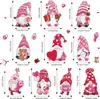 40 Piezas Día de San Valentín Enano de Madera Colgante Rosa Romántico Colgante de Enano Etiqueta con Cuerda Boda Aniversario