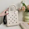 Bolso de Mano para Mujer 2024 Bolso de Agujeros Eva Bolso de Mano Portátil para Viajar Bolso de Agujeros Almacenamiento Bolso Cuadrado Pequeño