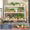 Nuevo modelo 2025 soporte para flores, móvil con ruedas, estante de flores de varios niveles de pie tipo escalera para balcón, uso en interiores y exteriores