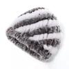 Sombrero de Piña Espiral Hecho de Piel de Conejo Rex, Gorro de Cuero Tejido de Invierno Cálido Engrosado para Mujer, Espiral Engrosado para Personas Mayores