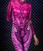 Coleção de Cosplay de Esqueleto para Halloween Europeu e Americano, Roupas Justas com Estampas Únicas, Roupa para Performance, Macacão de Manga Longa