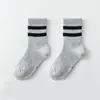 Calcetines Infantiles Primavera y Verano Nuevos Rayados Transpirables Calcetines de Estudiante Algodón Peinado Malla Sin Costuras Para Niños y Niñas de Media Pantorrilla