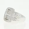 Huajie Comércio Exterior Novo Estilo Anel Luxuoso Exagerado Conjunto de Anéis de Strass Feminino Anel Europeu e Americano Anel de Casamento Feminino
