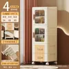 Gabinete de almacenamiento de lujo ligero con ruedas, gabinete de almacenamiento misceláneo multicapa tipo cajón, gabinete organizador para sala de estar del hogar, gabinete de almacenamiento con puerta abierta