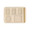 Plato de comida rápida de varias cuadrículas de colores Plato de comida para el personal de oficina Plato de comida de restaurante escolar Plato de cena rectangular de cinco cuadrículas