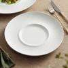 Plato para Pasta, Plato para Comida Occidental, Vajilla Especial para Restaurante, Plato para Bistec de Cerámica Blanca de Alta Gama, Plato de Concepción Artística, Plato de Postre