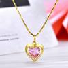 Colar de Prata S925 Banhado a Ouro Ouro Rosa Colar Feminino Amor Corrente Clavicular para Enviar Namorada Ouro Areias do Vietnã Coração