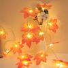 Simulação de LED folha de bordo corda de luz Ação de Graças Halloween quarto pátio ao ar livre luzes decorativas caixa de bateria corda de luz