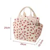 Nueva Bolsa Tote para Lonchera Corduroy Estudiante Portátil Bolsa Térmica para Lonchera Bolsas para Lonchera Empacada al por Mayor