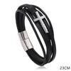 Pulseira de tecido de couro multicamadas de comércio eletrônico transfronteiriço Coreano suave fivela magnética cruz pulseira de jóias de couro de imitação masculina