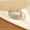 Anel de Strass em Formato de Coração com Gotejamento de Óleo e Design de Cruz, Estilo Ins Coreano, Anel Aberto Ajustável para Mulheres