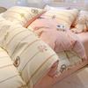 Set de cama de cuatro piezas de algodón 100% puro de dibujos animados para todas las estaciones, sábanas, funda de edredón, sábanas ajustables, juego de cama de tres piezas para dormitorio 4