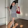 Ropa Infantil Nueva y Elegante para Niñas 2026, Conjunto de Ropa de Verano, Conjunto de Dos Piezas con Top Polo de Manga Corta y Falda Moda Dulce para Niñas
