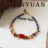 Colar Original de Ano Novo com Borla em Ágata e Lápis-lazúli Estilo Chinês Retrô, Corrente para Suéter Versátil de Luxo Leve de Nicho
