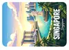 Ímã de Geladeira Ilustração Retro de Viagem Mundial Alemanha Nova Zelândia Espanha Atração Multipaís Ímã de Geladeira de Lembrança