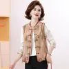 Nuevo Chaleco para Madre Estilo Chino Cuello Alto Botón de Rana Sin Mangas Chaleco Chaqueta Chaleco Elegante para Mujeres de Mediana Edad
