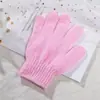 Artículos de tocador diarios para el hogar guantes de baño al por mayor utensilios de baño de cinco dedos toalla de baño de hotel de doble cara guantes de nailon