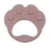 Juguete calmante para la dentición de grado alimenticio para bebés, juguete para morder con forma de pata de oso para niños, palo de silicona para masajear las encías, se puede hervir en agua