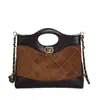 Bolso de Moda Pequeño Cuadrado Acolchado de Mano para Mujer 2025 Otoño Nuevo Bolso de Hombro Color-Blocking de Moda Bolso Cruzado con Cadena