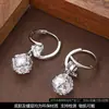 Moda Transfronteriza Europea y Americana Simple Brillante Totalmente Diamantado Circonita Flor Bola Postes para Pendientes Pendientes de Alta Gama Nicho Exquisitos Accesorios para Pendientes