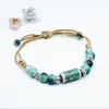 Pulseira de Cerâmica com Contas para Mulheres de Jingdezhen, Pulseira de Estilo Nicho de Alto Padrão, Pulseira Trançada Atacado, Lembrança de Viagem