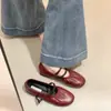 Zapatos Planos de Ballet Mary Jane tipo Abuela con Punta Redonda y Plisados para Mujer, Estilo Nuevo de Otoño, Zapatos Planos Pequeños de Estilo Francés para Combinar con Faldas