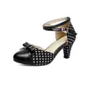 Sandalias Abiertas de Tacón Alto Grueso, Estilo Nuevo Colorblock con Lunares y Flores, Tallas 40-48, Zapatos de Exportación