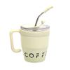 Envío Gratis Transfronterizo Acero Inoxidable Taza Termo para Café para Despertar Oficina para Hombres y Mujeres Vaso para Agua Taza con Tapa de Pajita
