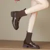 Botas de plataforma de moda con estampado de camelia, botas ajustadas para mujer, nueva colección otoño/invierno 2026, elegantes y modernas, botas marrones, botines, botines tipo calcetín