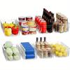 Caja Transparente para Refrigerador Congelador Caja Doméstica para Conservación de Alimentos Tipo Cajón para Clasificación de Verduras Caja de Almacenamiento con Asa