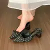 Zapatos de tacón alto con plataforma y lazos florales, sandalias de punta cerrada, zapatos de hada, zapatos elegantes primavera-verano 2026 para combinar con faldas