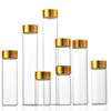 En Stock 30 Botellas Controladas con Tapa Dorada, Botellitas de Vidrio Transparente para Medicamentos, Botellas de Caramelo de Colores, Botellas de Embalaje para Gelatina de Hierba con Tapa de Rosca, Venta al por Mayor de Botellas de Caramelo