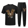 Dropshipping Traje Maduro y Estable para Hombre Verano Águila de Pedrería Elegante Trendy Camiseta de Manga Corta de Seda de Hielo para Hombre