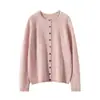 Recomendado~ Outono e Inverno 2025 Novo Suéter de Cashmere Bebê Solto com Gola Redonda Cardigã Feminino Jaqueta Camisa de Base Tricotada