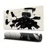 Gato Preto e Branco Mouse Pad Grande Desenho Animado Fofo Borracha Antiderrapante Mouse Pad Extra Grande Tapete de Mesa Design Personalizado