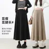Falda media de maternidad, nuevo estilo otoño 2026, falda de maternidad talla grande, falda larga que no aprieta la barriga, adecuada para mujeres menudas