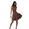 Amazon 2025 Vestido ajustado de color sólido nuevo sin mangas sexy Spice Girls europeo y americano con cuello de un solo personaje Espalda ajustada