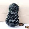 Pingente de Pedra Medicinal Natural Jade Guanyin Buda Fivela da Paz Jade Serpentina Jade Xizang Jade Pingente Liso Fabricante Atacado Produtos de Jade