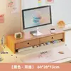 Suporte para Computador de Bambu com Gaveta para Mesa de Escritório, Caixa de Armazenamento, Prateleira, Suporte para Laptop e Monitor