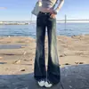 Jeans de Pierna Ancha Micro Flare de Cintura Alta Naranja#Streetwear Americano Chica Picante para Mujer Estilizados Versátiles Adelgazantes Favorecedores