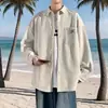 Chamarra tipo camisa de trabajo estilo americano para hombre, nuevo modelo primavera y otoño 2026, corte holgado, camisa casual retro japonesa de manga larga