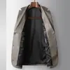 Trajes para Hombre 2026 Otoño e Invierno Estilo Nuevo Cuello de Traje Chaqueta de Cuero Lujo Juvenil Negocios Traje de Piel de PU Abrigo de Moda