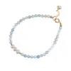 Pulsera de perlas de agua dulce con aguamarina tallada para mujer, estilo chino, de verano, elegante y famosa de Internet.