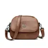 Bolsa de Ombro Fashion Texturizada 2025 Nova Simples Elegante Pequena Redonda Feminina Multicamadas Versátil Bolsa Transversal Tendência Transfronteiriça