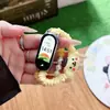 Cuentas de Piedra Ojo de Gato y Correa Elástica para Joyería Linda Adecuada para Xiaomi Mi Band Generación 10/9/8 Universal