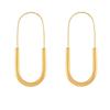 Novos Brincos Estilo Frio Europeu e Americano Gancho de Orelha Dourado em Forma de Pino Personalizado Simples Titânio Banhado a Ouro 18k Brincos de Ouro Verdadeiro