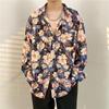 Camisa tingida de tie-dyed homens soltos moda vintage camisa de manga comprida casal all-match personalizado moda rua frito jaqueta bonito